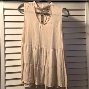 High neck cream colored tank